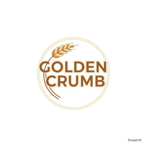 Nano Banana: Minimal logo for a bakery called "Golden Crumb", a wheat ear woven into the letters, warm brown and cream, flat vector style on a white background