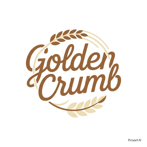 Nano Banana Pro: Minimal logo for a bakery called "Golden Crumb", a wheat ear woven into the letters, warm brown and cream, flat vector style on a white background