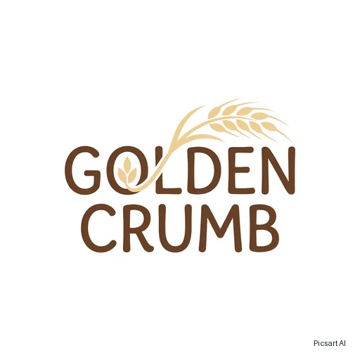 Nano Banana 2: Minimal logo for a bakery called "Golden Crumb", a wheat ear woven into the letters, warm brown and cream, flat vector style on a white background