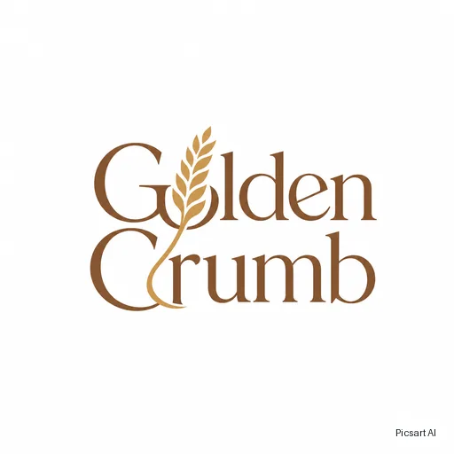GPT Image 2: Minimal logo for a bakery called "Golden Crumb", a wheat ear woven into the letters, warm brown and cream, flat vector style on a white background