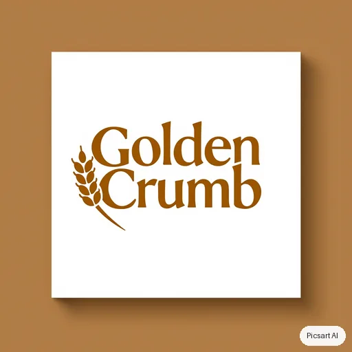 Kling 3.0 Image: Minimal logo for a bakery called "Golden Crumb", a wheat ear woven into the letters, warm brown and cream, flat vector style on a white background