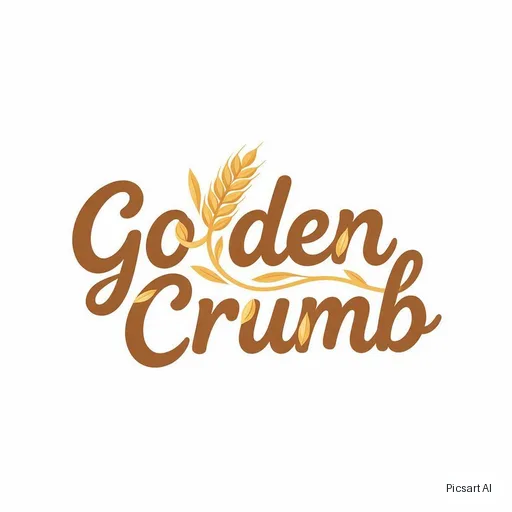 Seedream 5.0 Pro: Minimal logo for a bakery called "Golden Crumb", a wheat ear woven into the letters, warm brown and cream, flat vector style on a white background