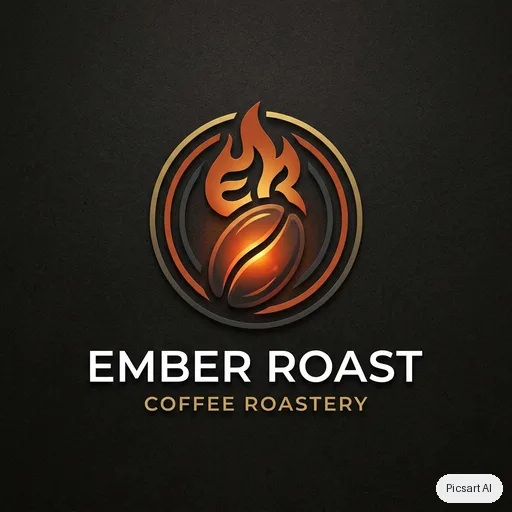 Nano Banana Pro: logo for my coffee roastery "Ember Roast" pls, something modern