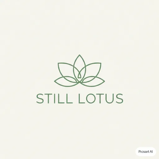 Nano Banana: Design a clean geometric logo for a yoga studio named "Still Lotus". A single-line lotus above the name, sage green on off-white, lots of negative space.