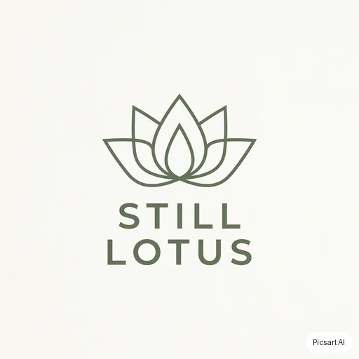 Nano Banana 2: Design a clean geometric logo for a yoga studio named "Still Lotus". A single-line lotus above the name, sage green on off-white, lots of negative space.