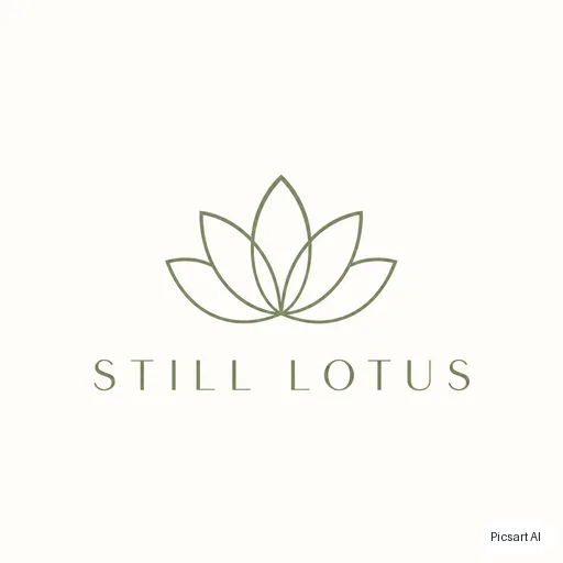GPT Image 2.5 Sunburst output for: Design a clean geometric logo for a yoga studio named "Still Lotus". A single-line lotus above the name, sage green on off-white, lots of negative space.