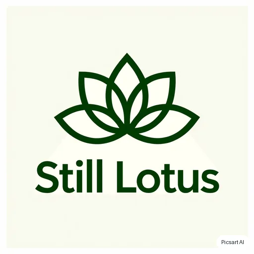 Kling 3.0 Image: Design a clean geometric logo for a yoga studio named "Still Lotus". A single-line lotus above the name, sage green on off-white, lots of negative space.