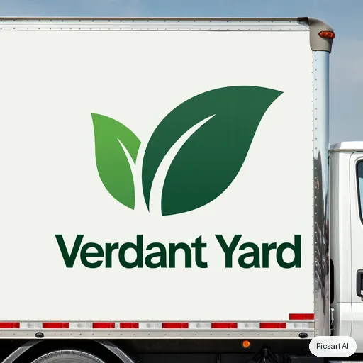 Kling 3.0 Image: I need a logo for a landscaping company, text "Verdant Yard", a leaf shape, two greens, simple enough to print on the side of a truck