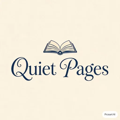 Seedream 5.0 Pro: Elegant monogram-style logo for a bookshop, the name "Quiet Pages" in a classic serif under a small open-book icon, navy on cream