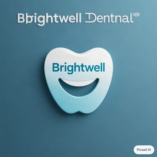 Hunyuan V3: A trustworthy, modern logo for a dental clinic named "Brightwell Dental", a soft tooth shape merged with a smile curve, light blue and white, flat design
