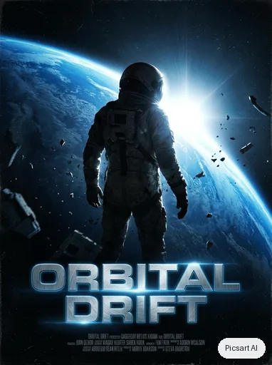 Nano Banana Pro: Movie-style poster for a sci-fi thriller titled "Orbital Drift": an astronaut floating above a blue planet, dramatic rim light, bold metallic title at the bottom