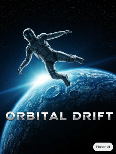 Kling 3.0 Image: Movie-style poster for a sci-fi thriller titled "Orbital Drift": an astronaut floating above a blue planet, dramatic rim light, bold metallic title at the bottom