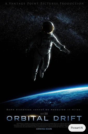 Luma UNI-1: Movie-style poster for a sci-fi thriller titled "Orbital Drift": an astronaut floating above a blue planet, dramatic rim light, bold metallic title at the bottom