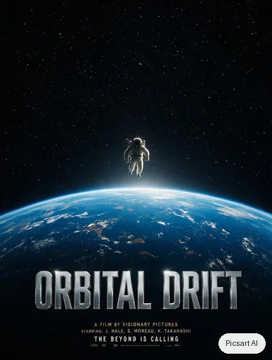 Seedream 5.0 Pro: Movie-style poster for a sci-fi thriller titled "Orbital Drift": an astronaut floating above a blue planet, dramatic rim light, bold metallic title at the bottom