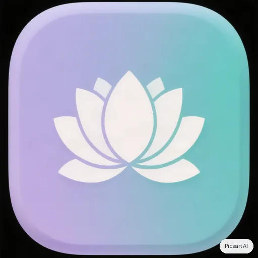 Hunyuan V3: flat app icon for a meditation app, a simple lotus inside a rounded square, gradient from lavender to teal, no text