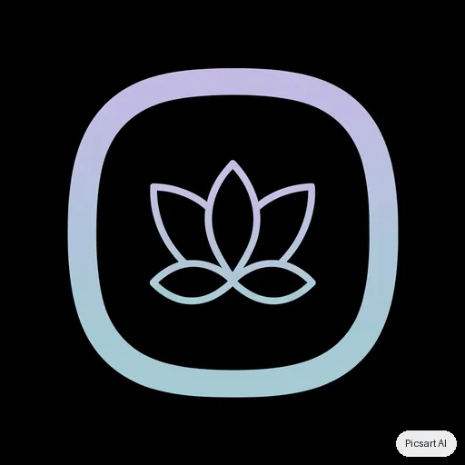 Recraft V4.1: flat app icon for a meditation app, a simple lotus inside a rounded square, gradient from lavender to teal, no text