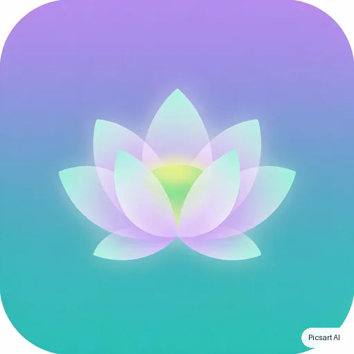 Seedream 5.0 Pro: flat app icon for a meditation app, a simple lotus inside a rounded square, gradient from lavender to teal, no text
