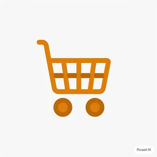 Luma UNI-1: A single flat icon of a shopping cart for an e-commerce app, two-tone orange, rounded corners, centred on a plain white background, clean and simple